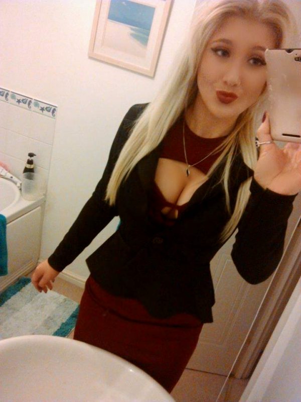 Stunning Blonde Uk Babe In Tight Clothes, Love Her Cleavage Bursting Out